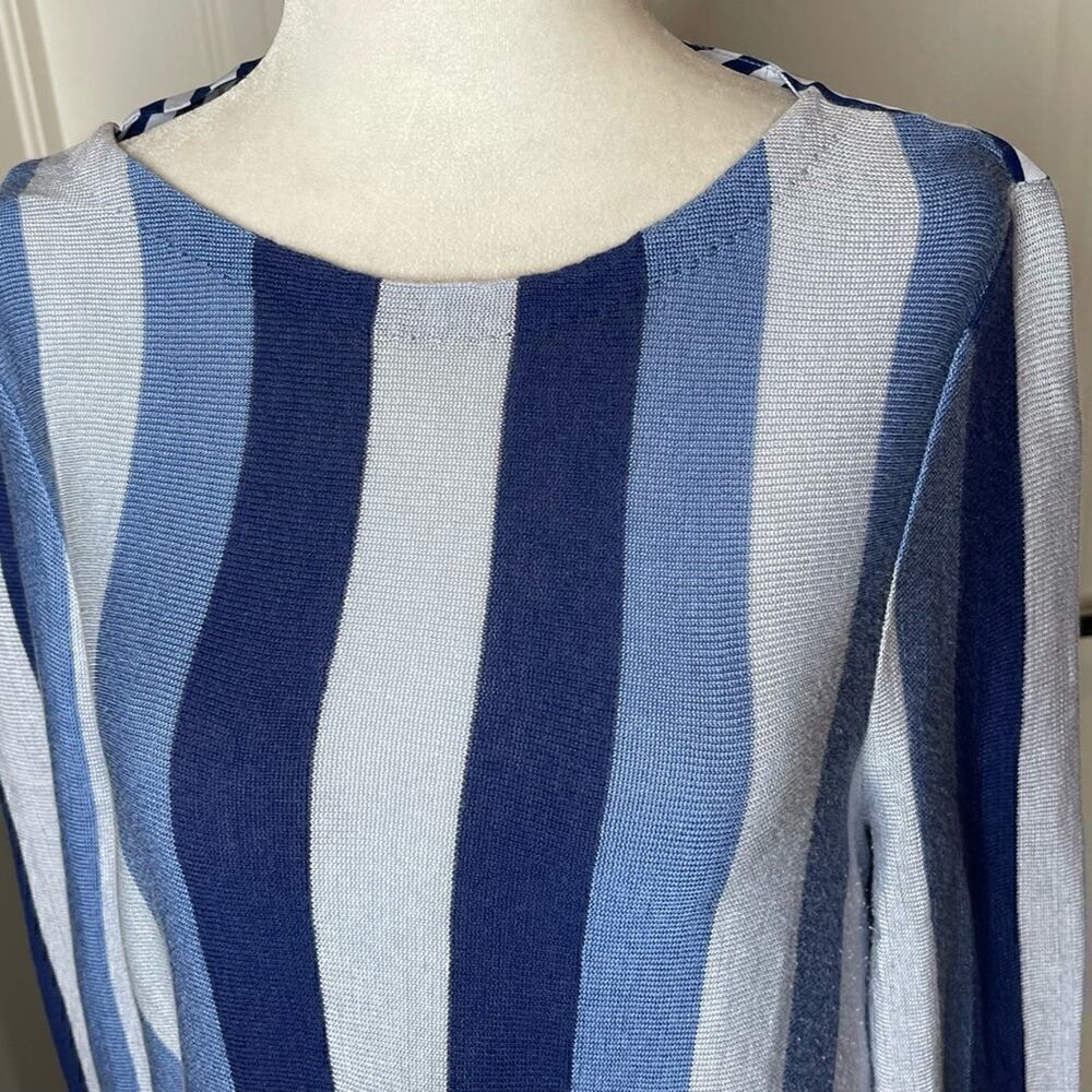 Chicos Striped Cotton blouse Blue & White size 00 extra small pullover - Picture 10 of 10